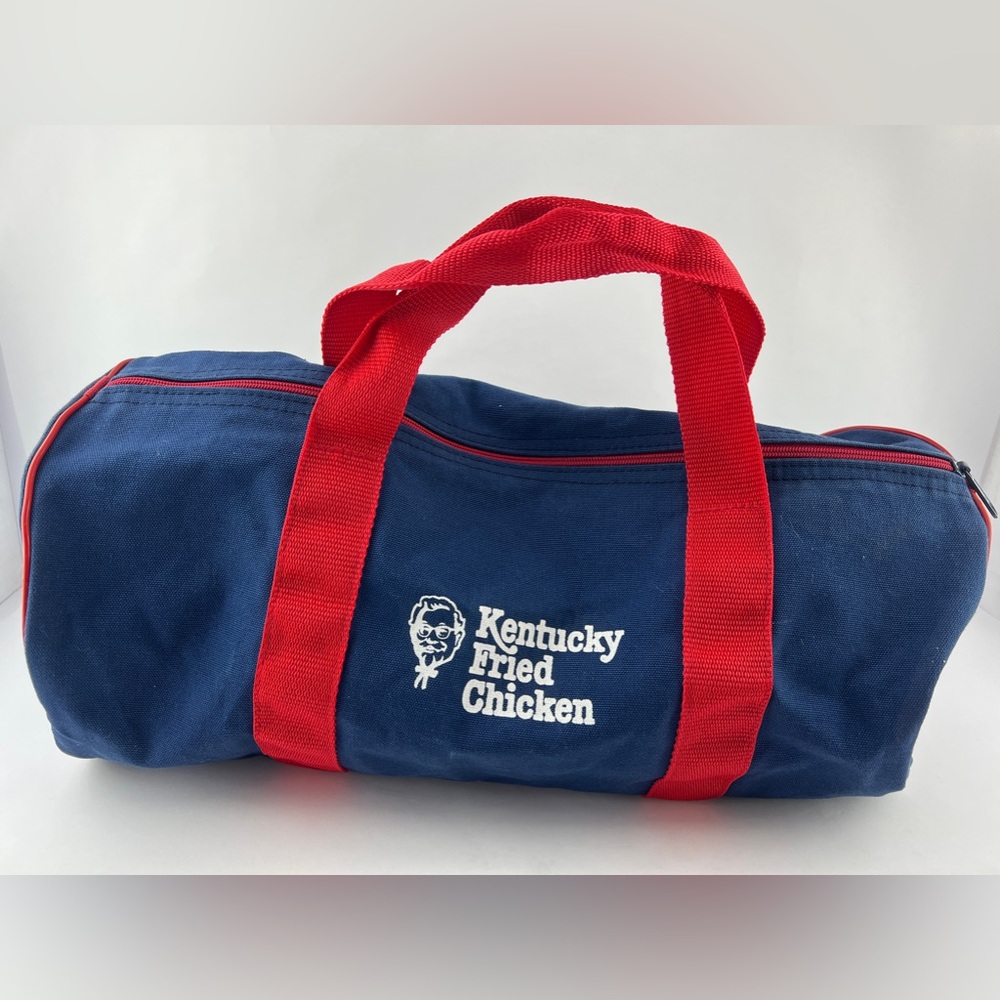 Vintage 1970s Pepsi and Kentucky Fried Chicken Canvas Duffel Bag 16x9x9 EUC